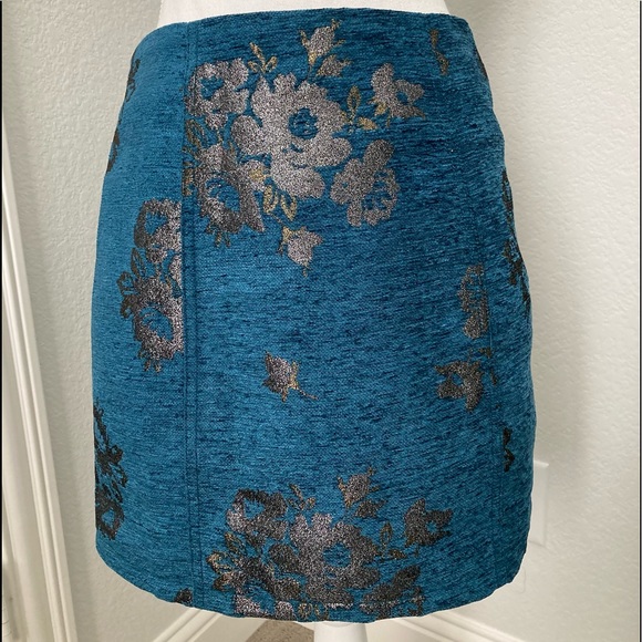Free People Metallic Floral Print Skirt - Picture 2 of 4